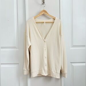 Aritzia Babaton Waffle Knit Cardigan – Cream – Size M
